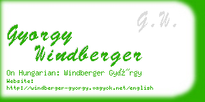 gyorgy windberger business card